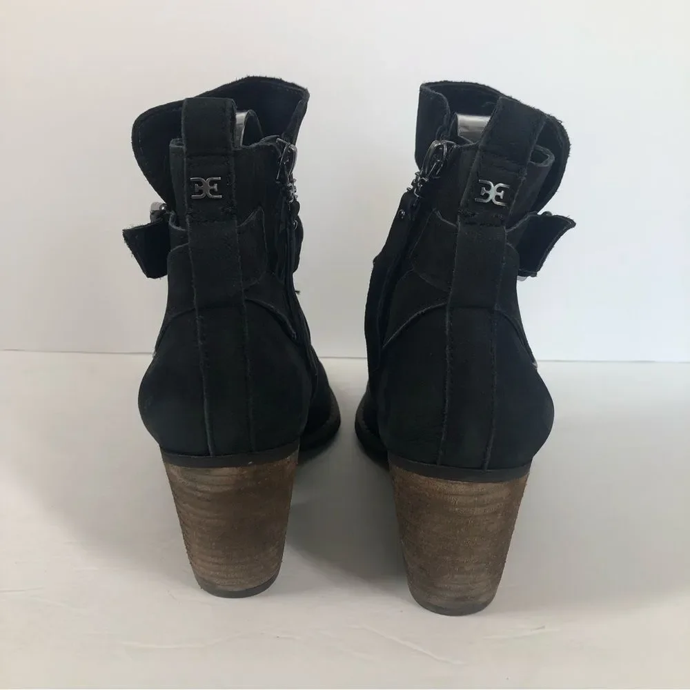 Sam Edelman Morris Buckle Wrap Ankle Bootie Suede Leather 8.5